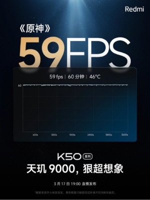 Redmi K50超大杯性能曝光：天玑9000芯片跑分104万