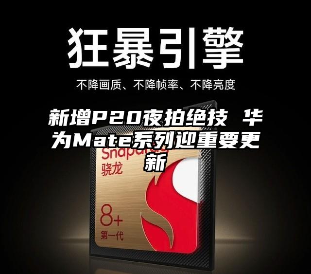 新增P20夜拍绝技 华为Mate系列迎重要更新