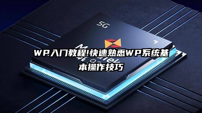 WP入门教程!快速熟悉WP系统基本操作技巧