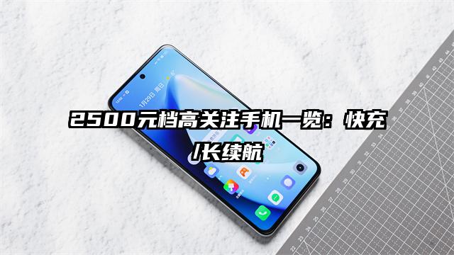 2500元档高关注手机一览：快充/长续航