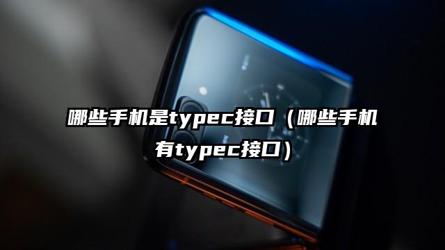 哪些手机是typec接口（哪些手机有typec接口）