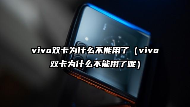 vivo双卡为什么不能用了（vivo双卡为什么不能用了呢）