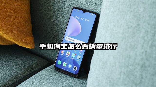 手机淘宝怎么看销量排行