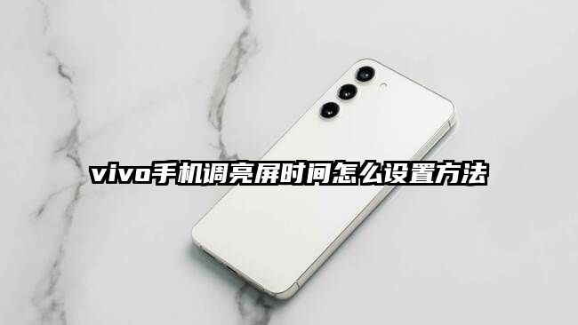 vivo手机调亮屏时间怎么设置方法